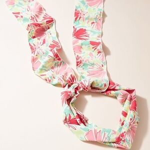 Anthropologie Shaina Floral Bow Headband Head Scarf